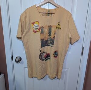 Vintage Julie Mango Applique Italian T-shirt Large Orange/Yellow